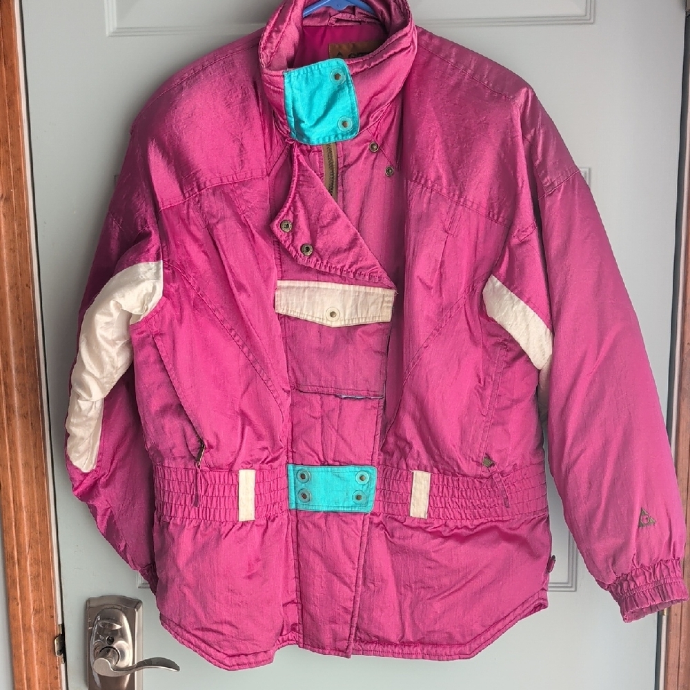 women's Pink and Teal Jacket